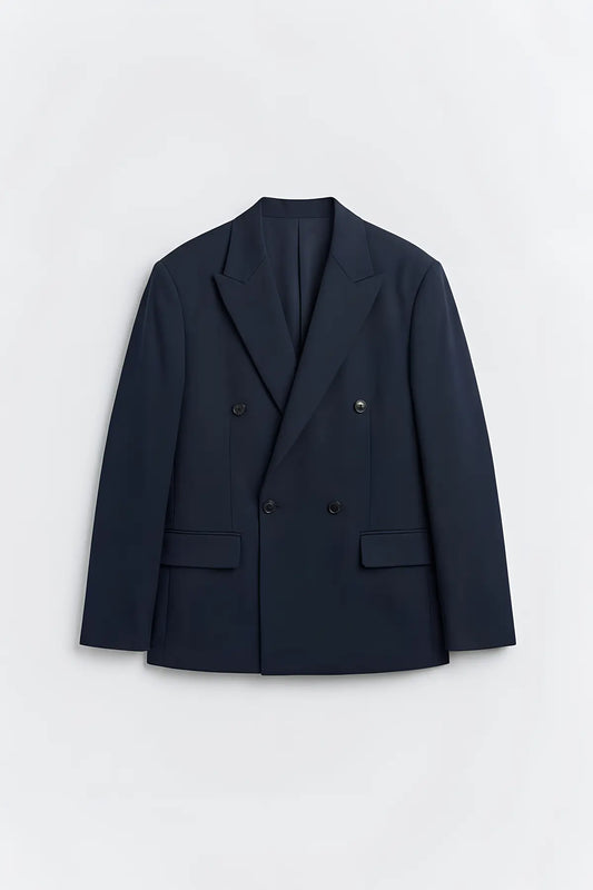 Relax Fit Kruvaze Erkek Blazer Ceket - on gorunum