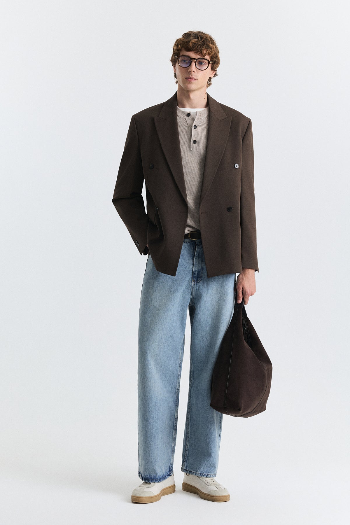Relax Fit Kruvaze Erkek Blazer Ceket