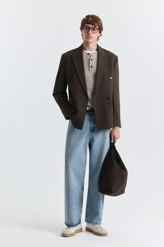 Relax Fit Kruvaze Erkek Blazer Ceket