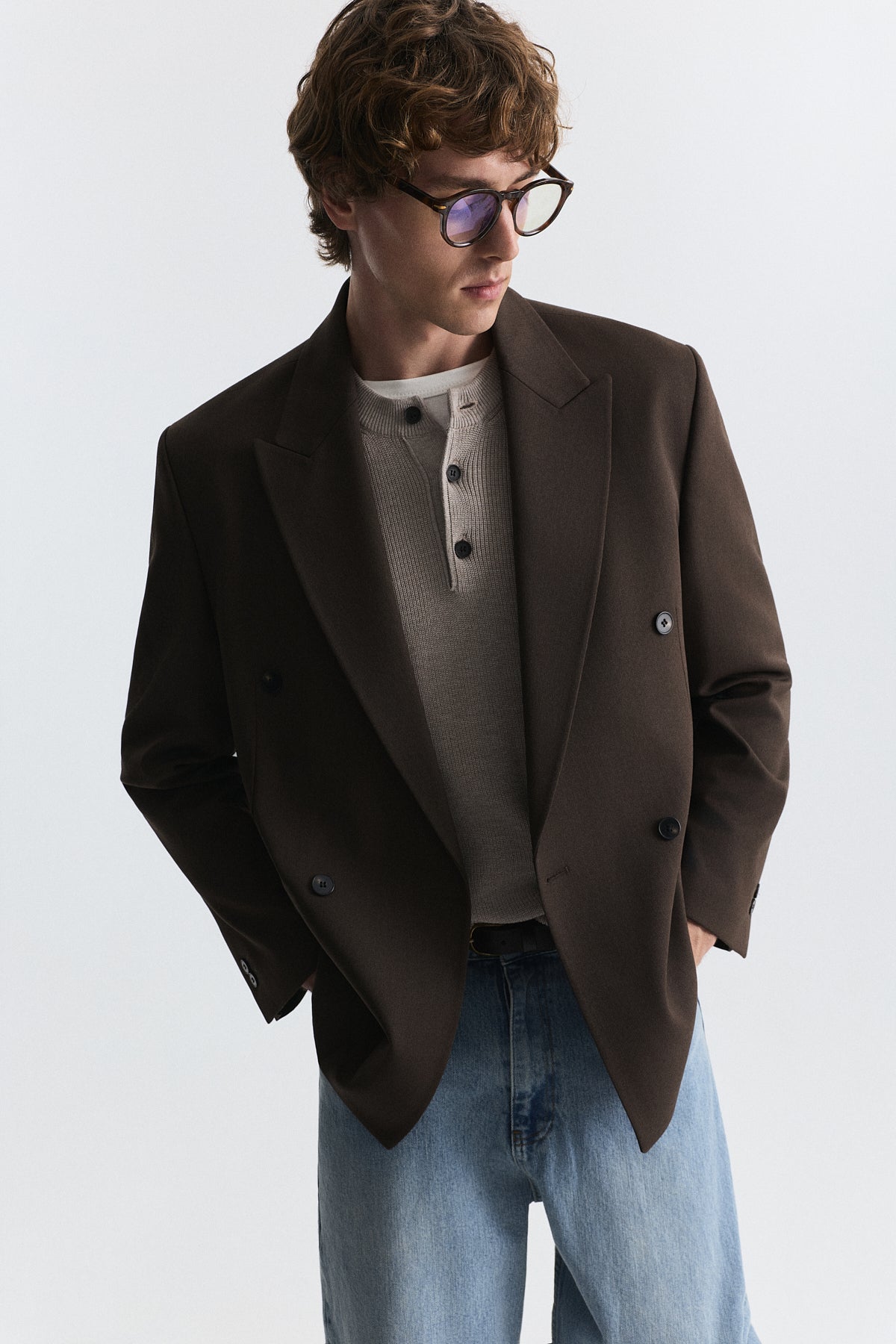 Relax Fit Kruvaze Erkek Blazer Ceket