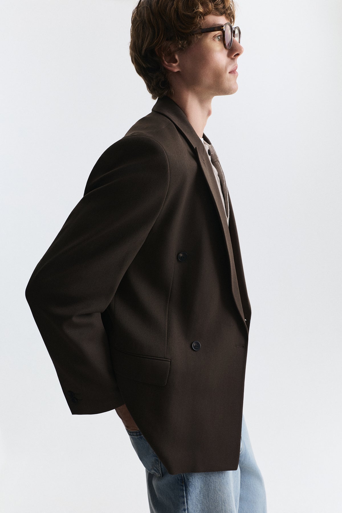 Relax Fit Kruvaze Erkek Blazer Ceket