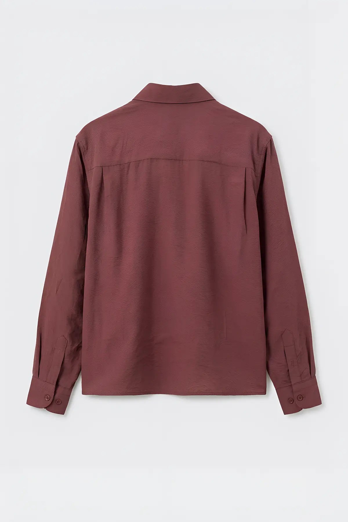 Modal Karışımlı Crop Fit Erkek Gömlek - arka gorunum