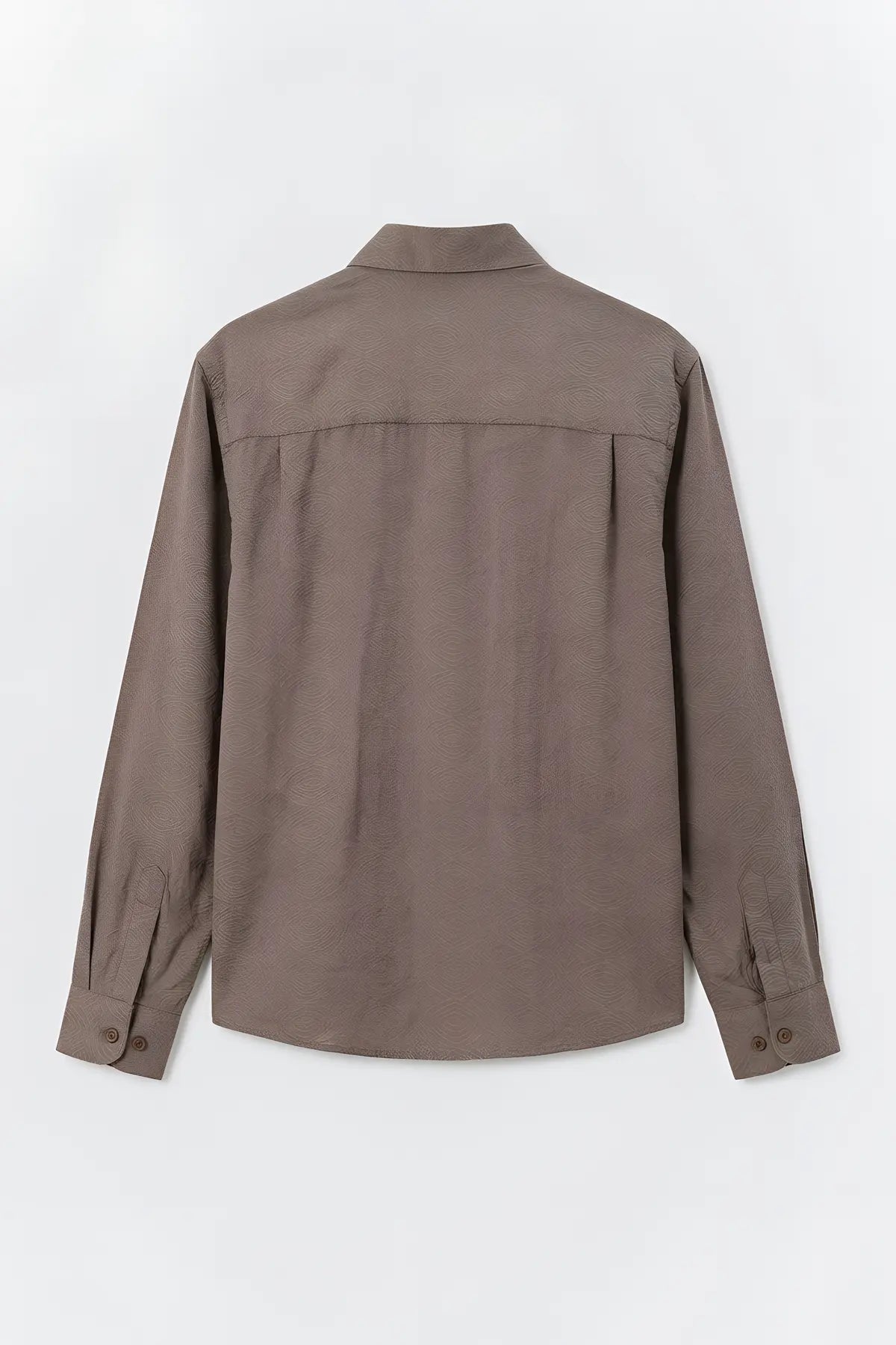 Modal Karışımlı Crop Fit Erkek Gömlek - arka gorunum