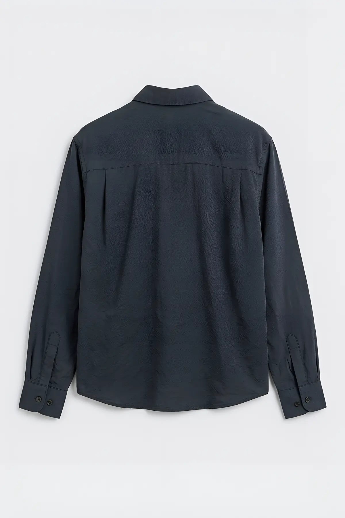 Modal Karışımlı Crop Fit Erkek Gömlek - arka gorunum