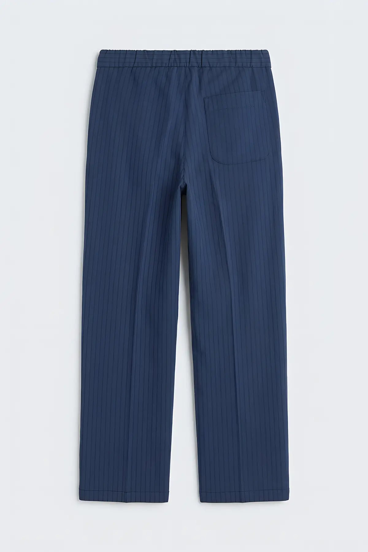 Modal Karışımlı Çizgili Relaxed Erkek Pantolon - arka gorunum