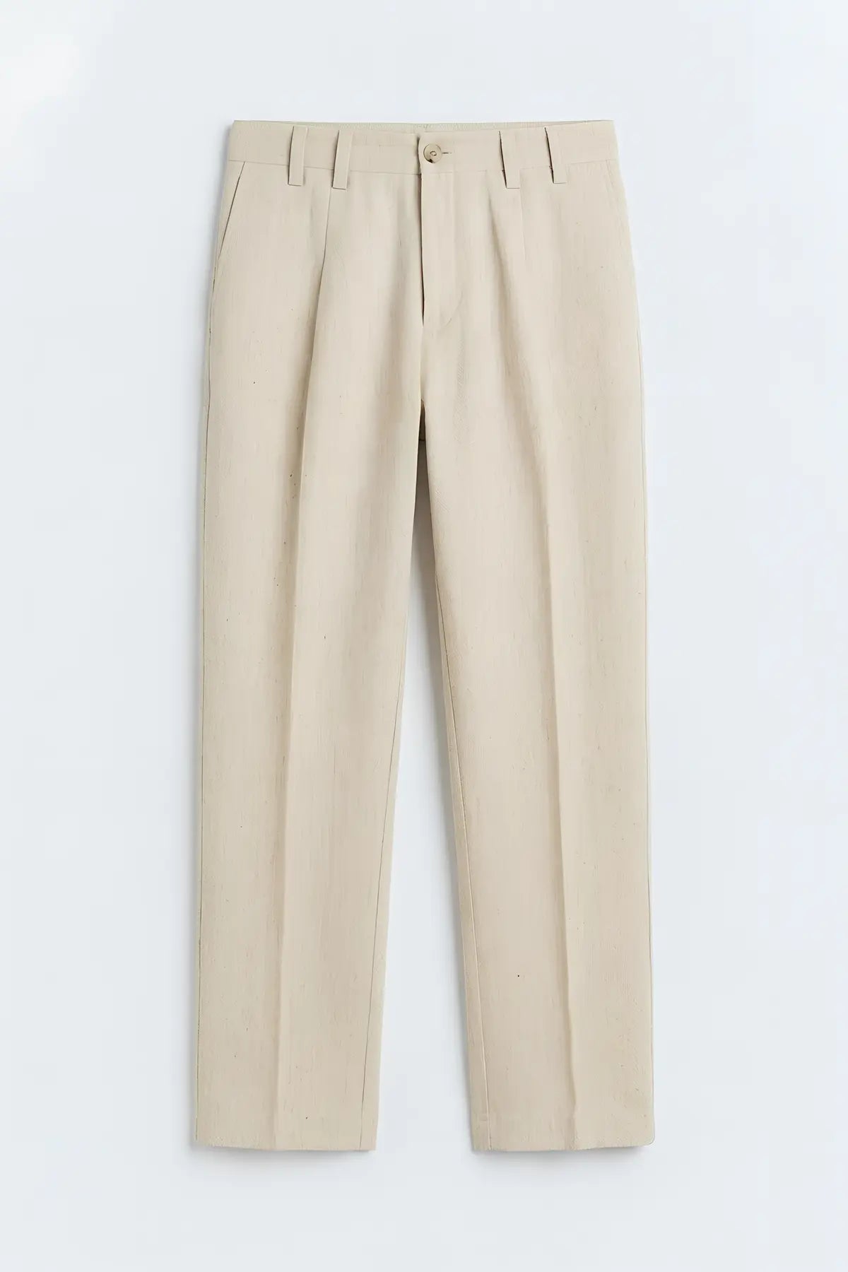Antioch Keten Karışımlı Balıksırtı Desenli Erkek Pantolon - on gorunum