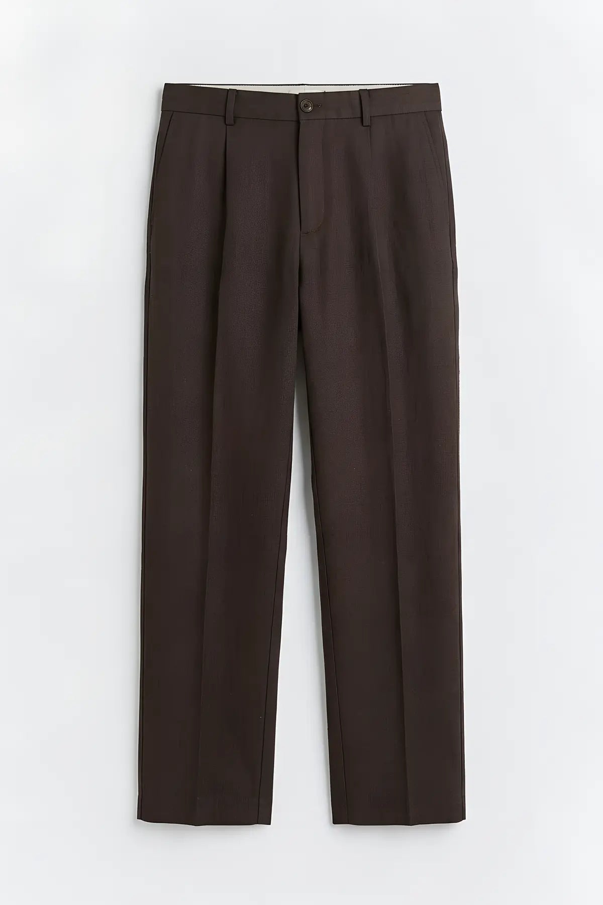 Keten Karışımlı Beli Lastikli Erkek Pantolon - on gorunum