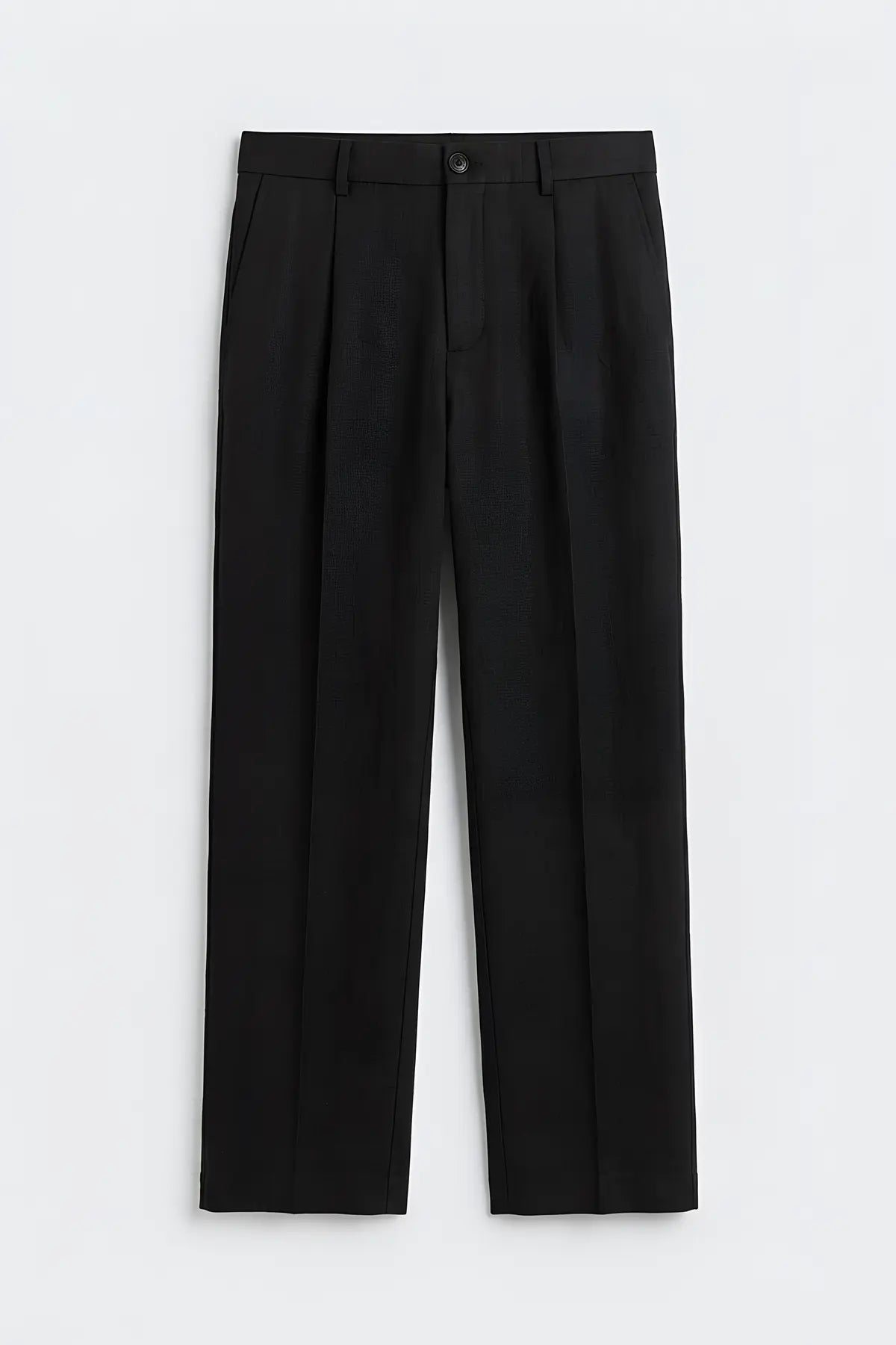 Keten Karışımlı Beli Lastikli Erkek Pantolon - on gorunum
