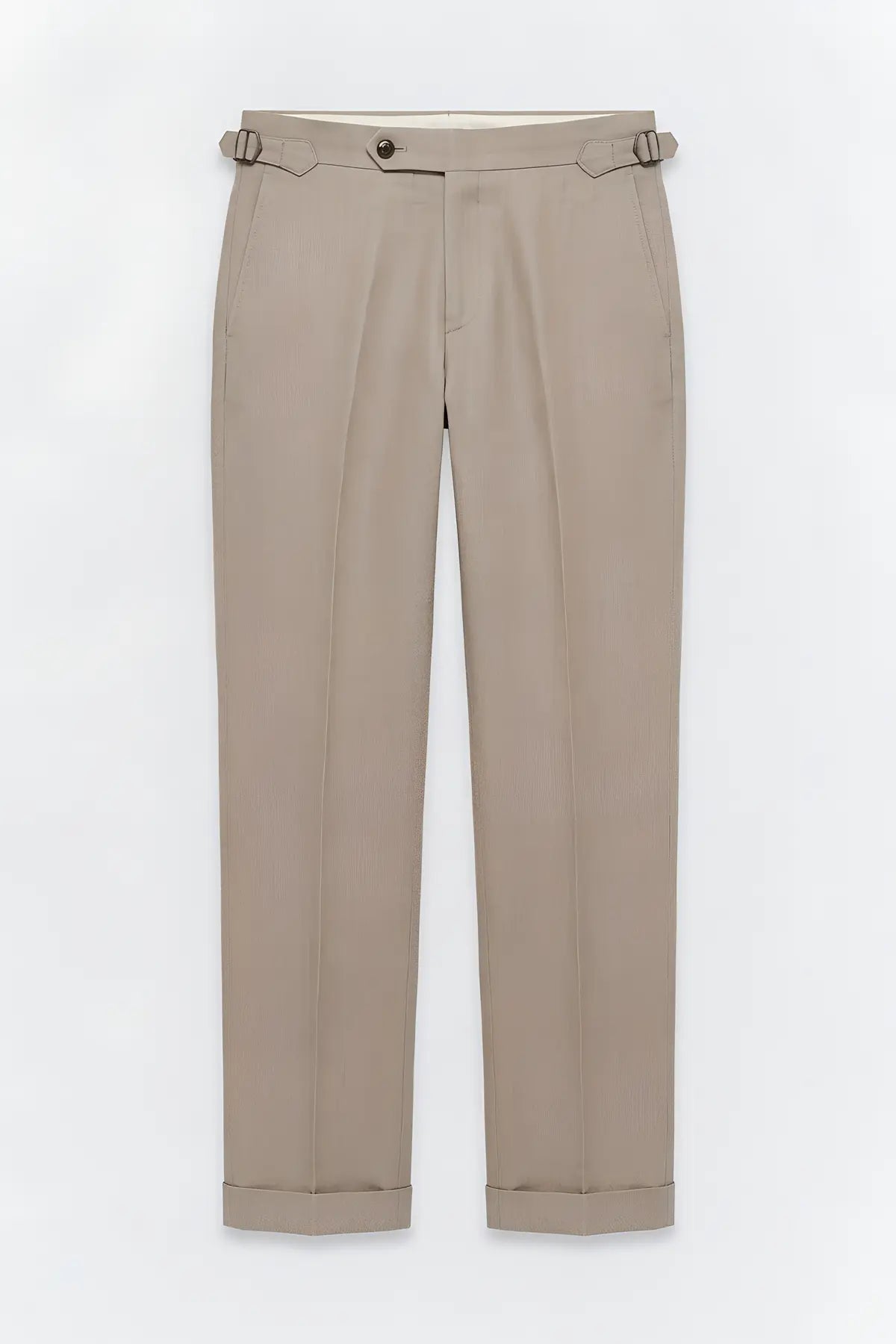 100% Keten Toka Detaylı Pantolon - on gorunum