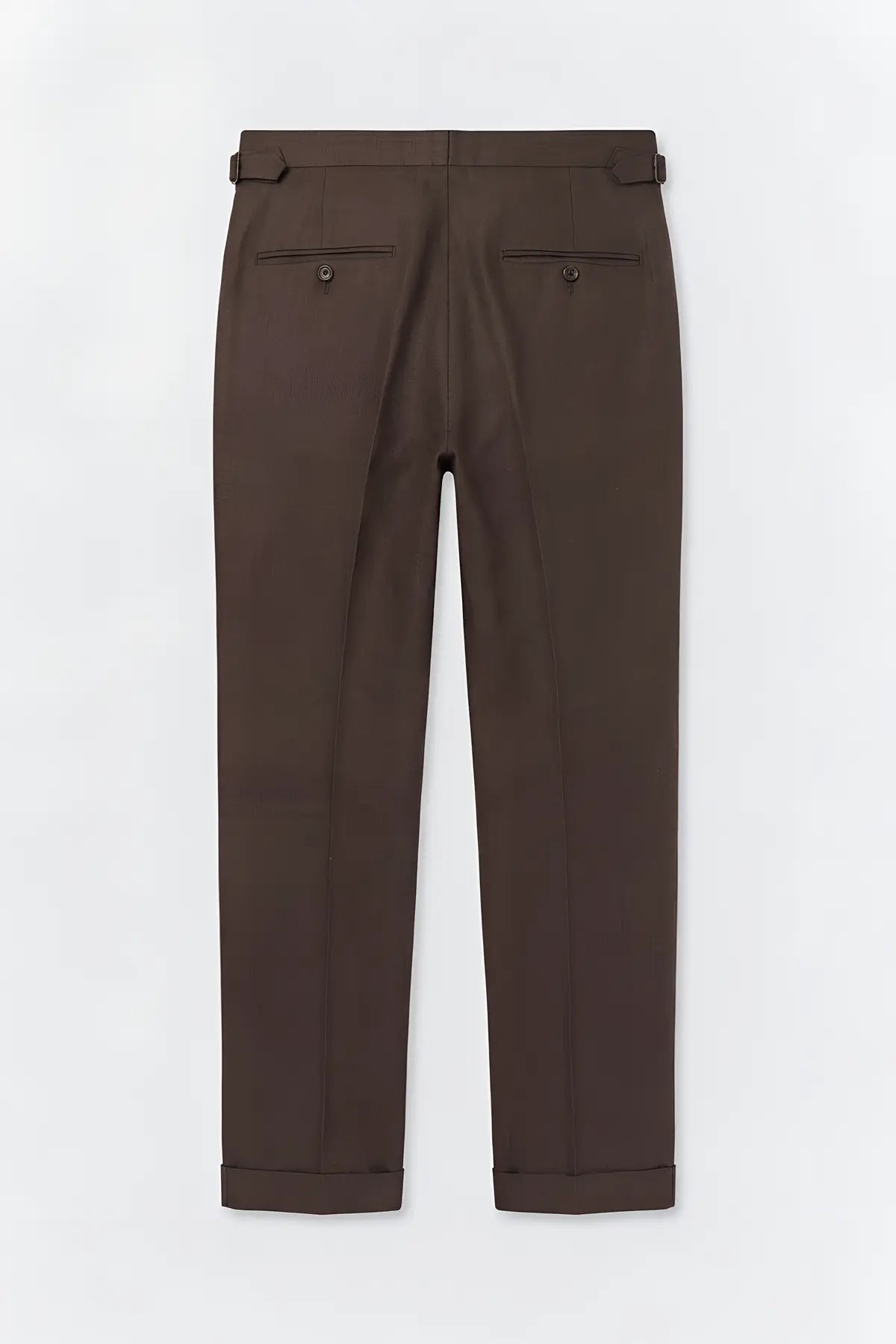 100% Keten Toka Detaylı Pantolon - arka gorunum