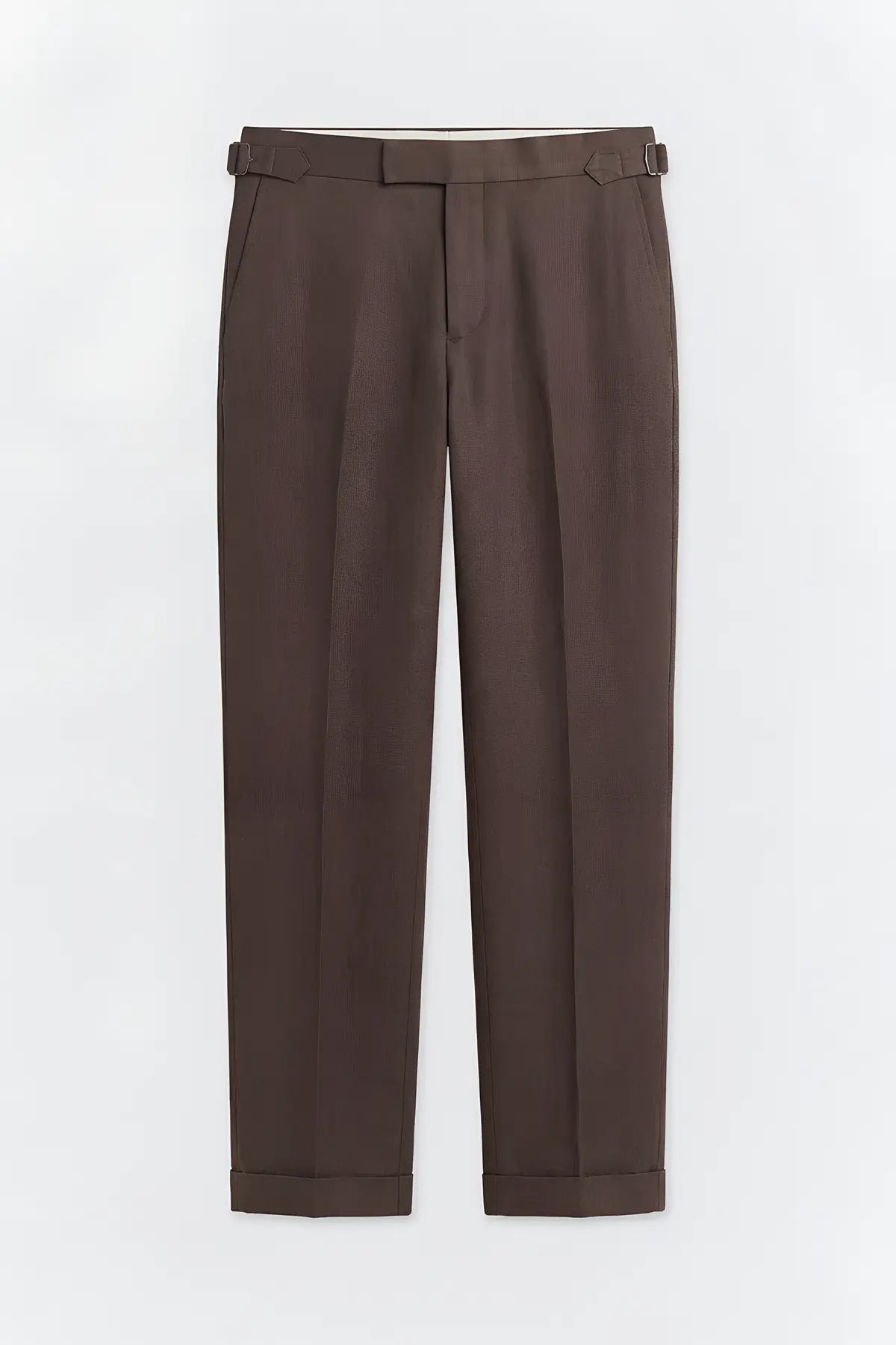 100% Keten Toka Detaylı Pantolon - on gorunum