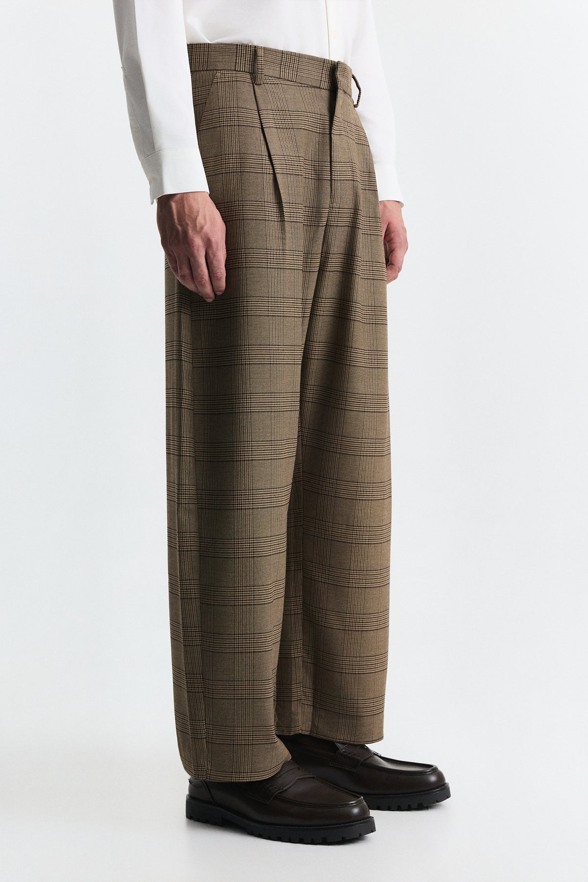 Barrel Fit Ekose Pantolon