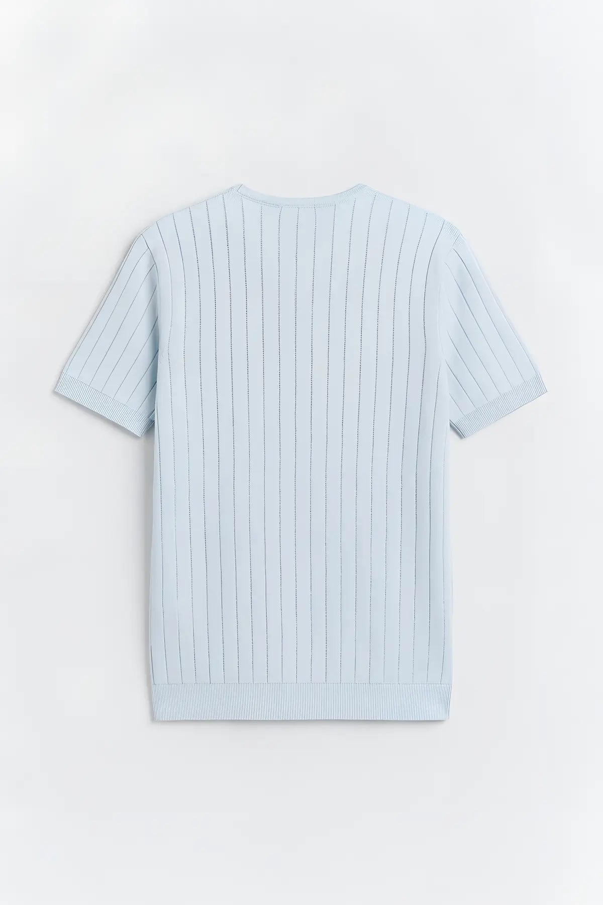 Dokulu Erkek Triko T-Shirt - arka gorunum