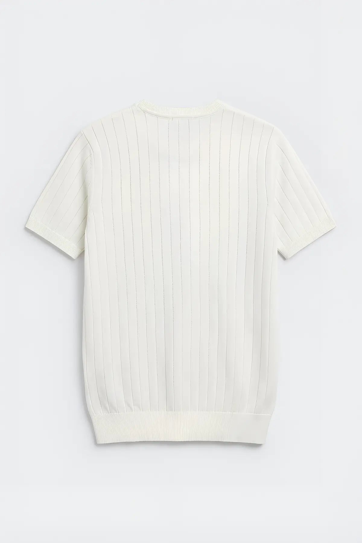 Dokulu Erkek Triko T-Shirt - arka gorunum