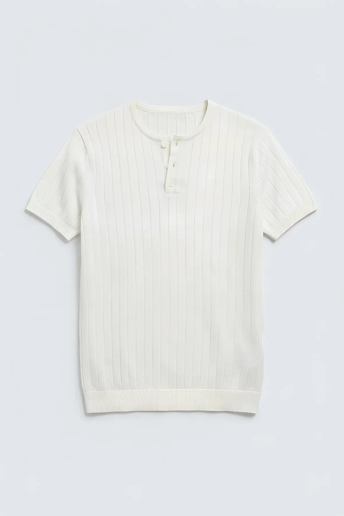 Dokulu Erkek Triko T-Shirt - on gorunum