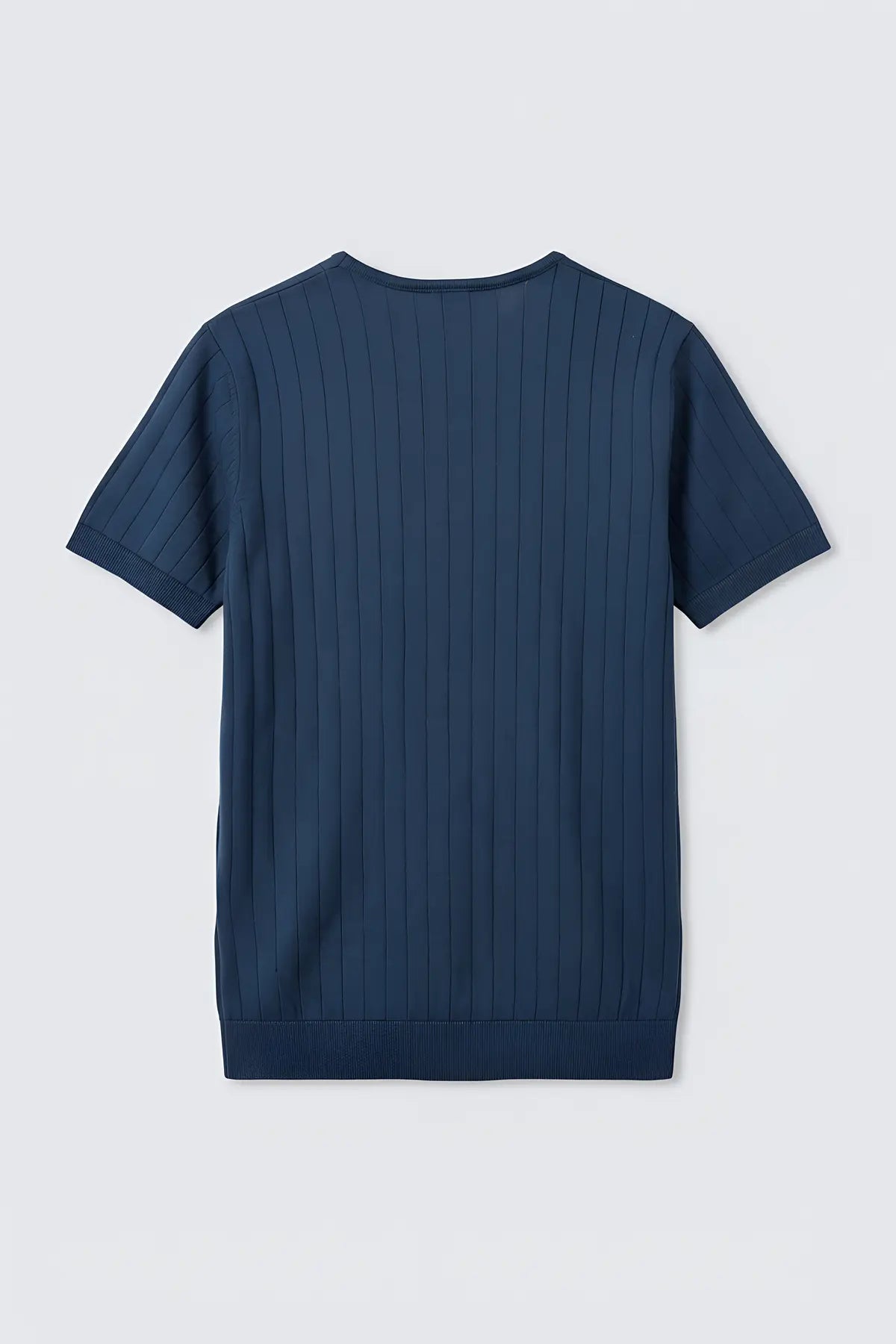 Dokulu Erkek Triko T-Shirt - arka gorunum