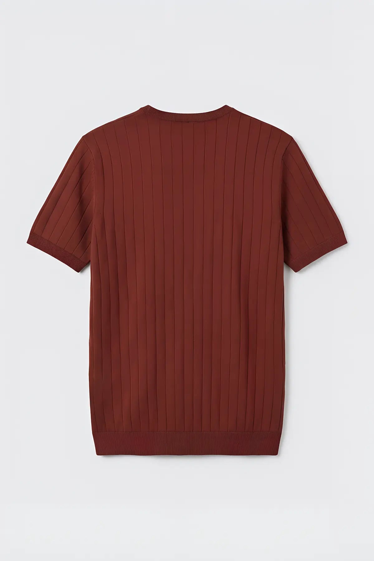 Dokulu Erkek Triko T-Shirt - arka gorunum