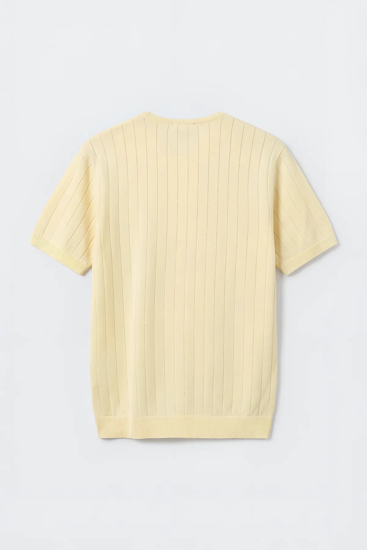 Dokulu Erkek Triko T-Shirt - arka gorunum