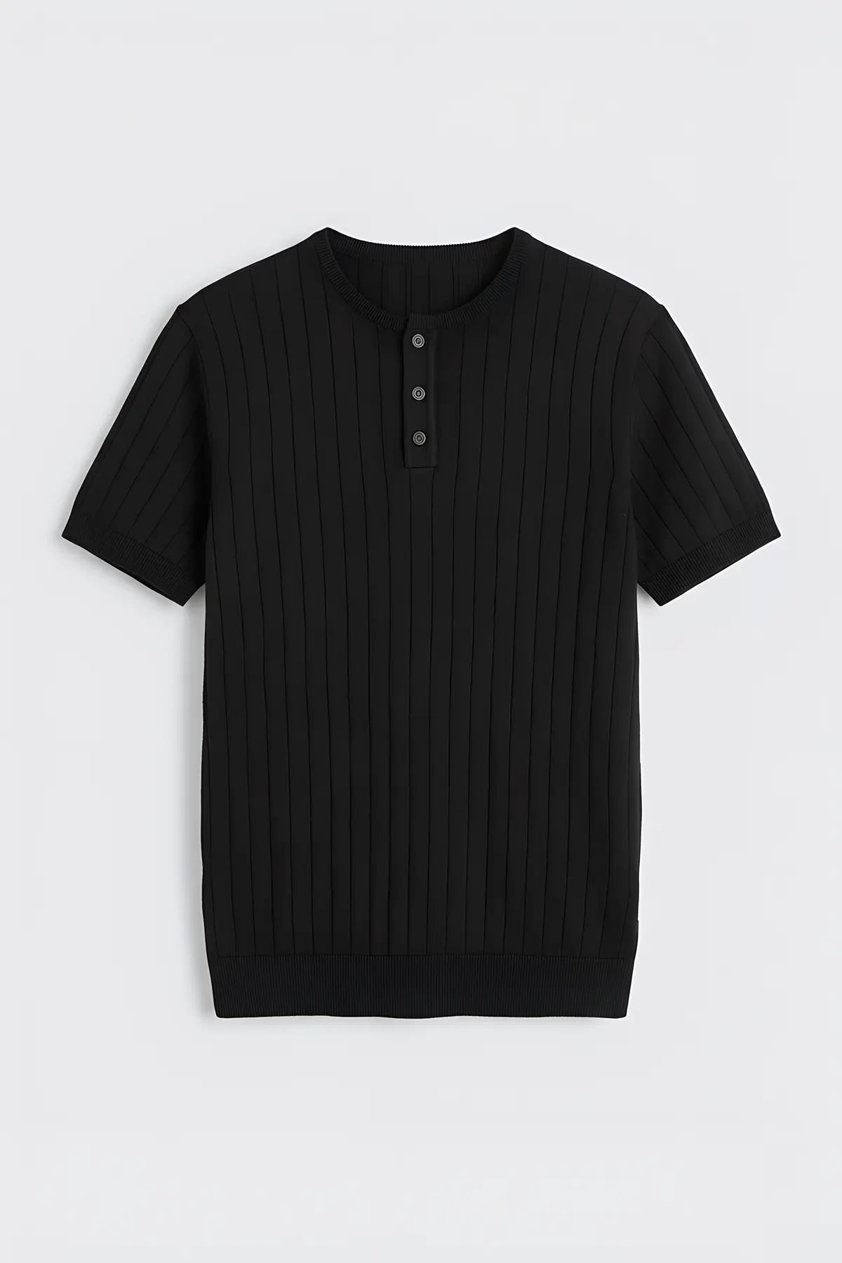 Dokulu Erkek Triko T-Shirt - on gorunum