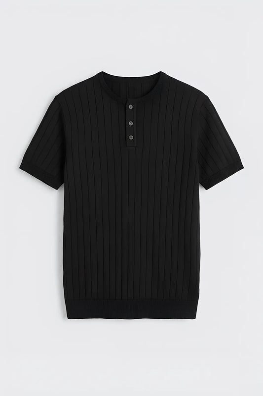 Dokulu Erkek Triko T-Shirt - on gorunum