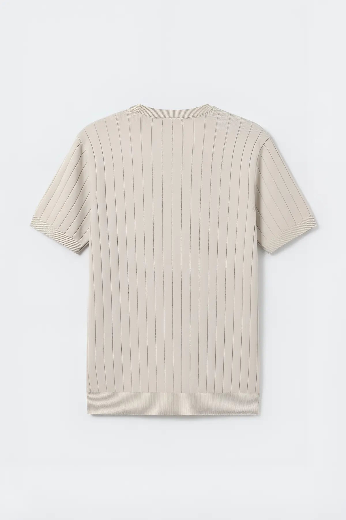 Dokulu Erkek Triko T-Shirt - arka gorunum