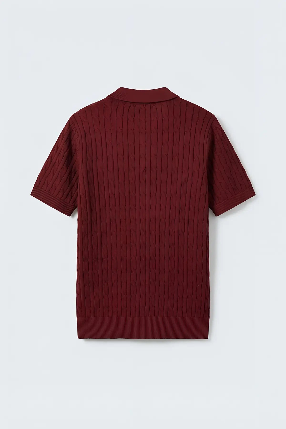 Antioch Dokulu Örgülü Erkek Triko T-Shirt - arka gorunum
