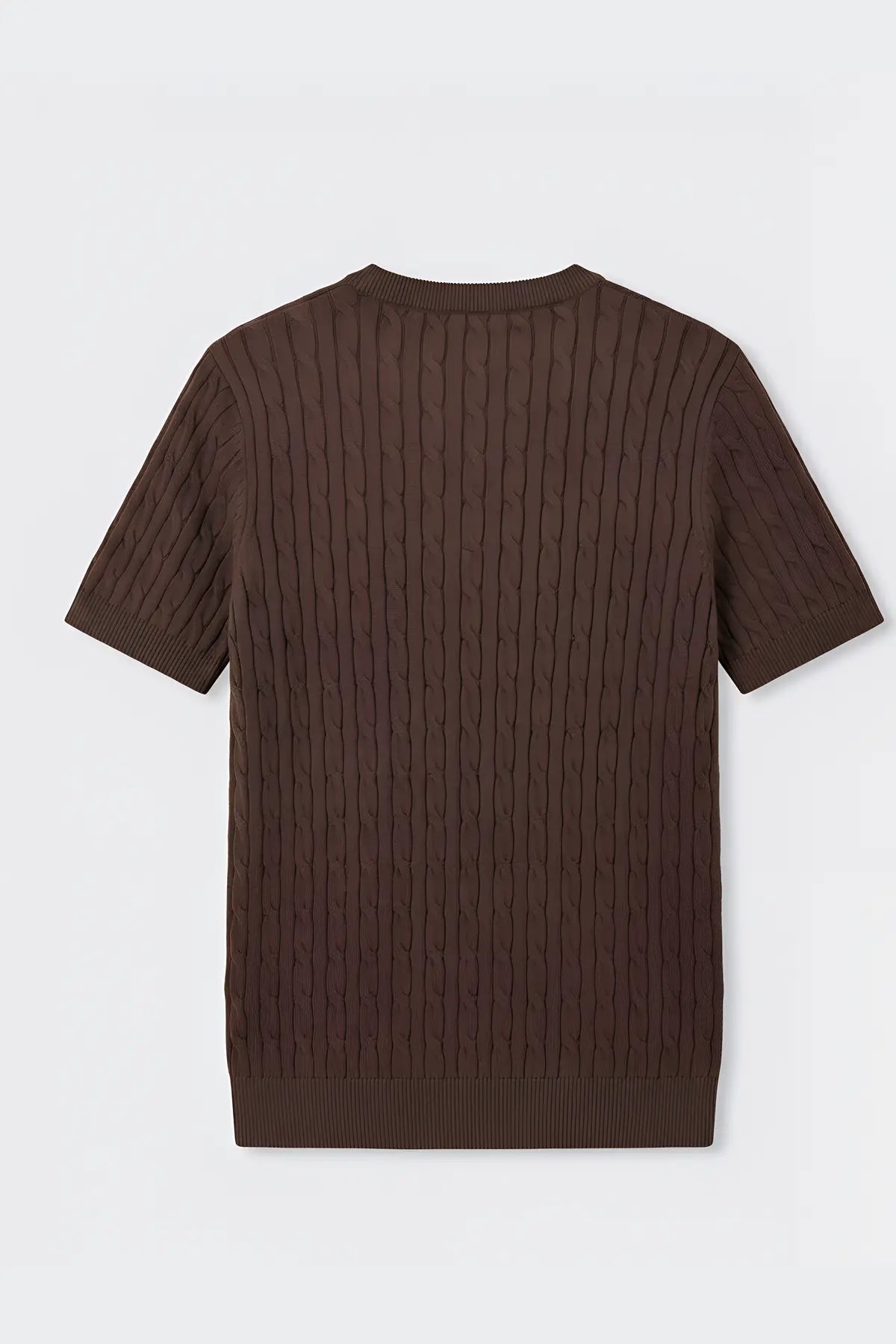Antioch Pamuklu Burgu Örgü Erkek Triko T-Shirt - arka gorunum