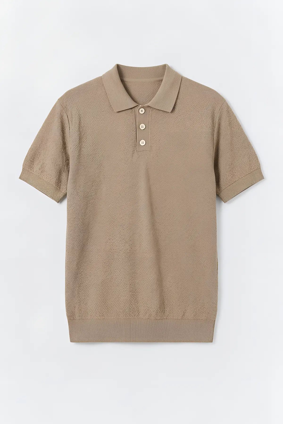 Dokulu Polo Yaka Triko Erkek T-Shirt - on gorunum
