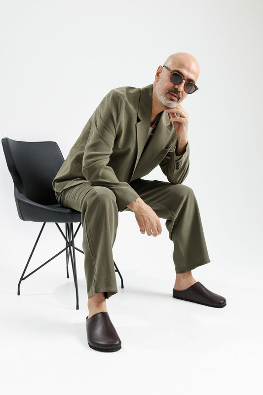 Antioch Siyah Modal Karışımlı Relaxed Fit Erkek Blazer Ceket