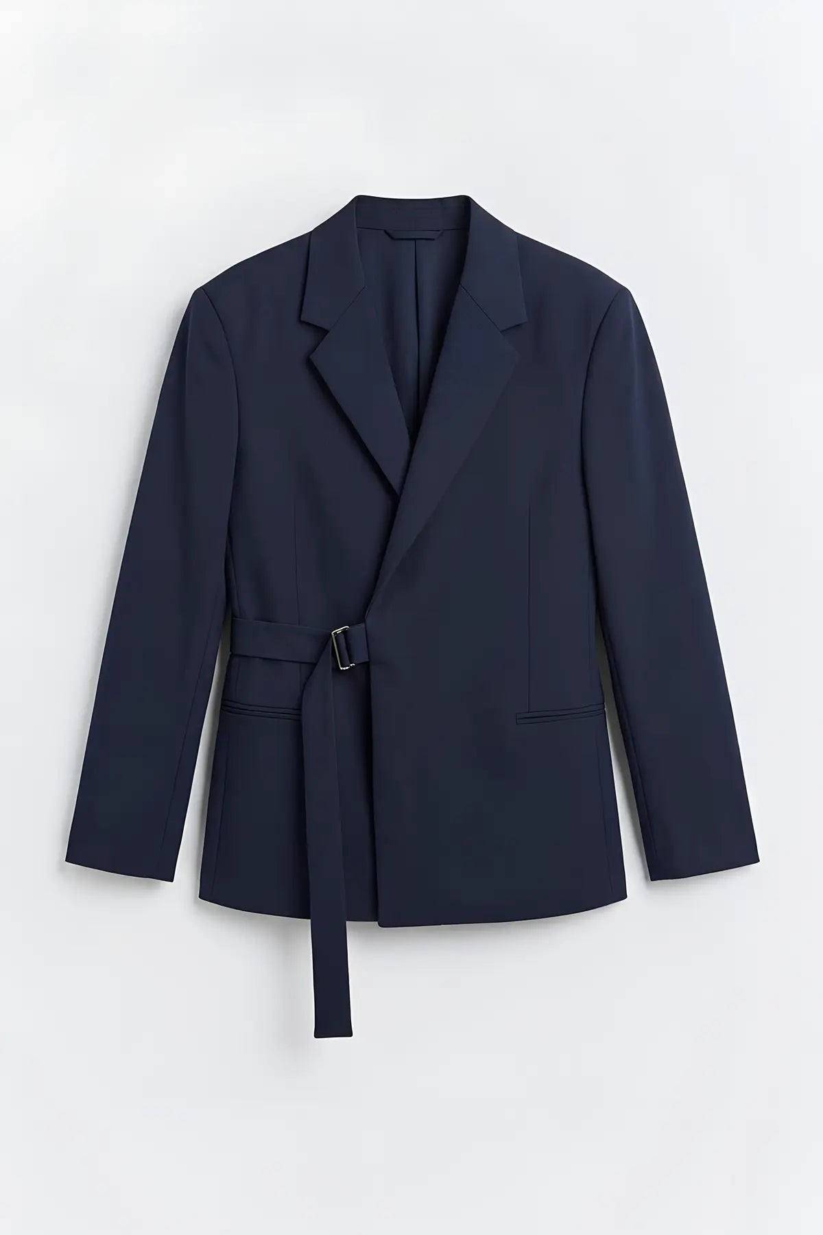 Relax Fit Kuşaklı Blazer Ceket - on gorunum