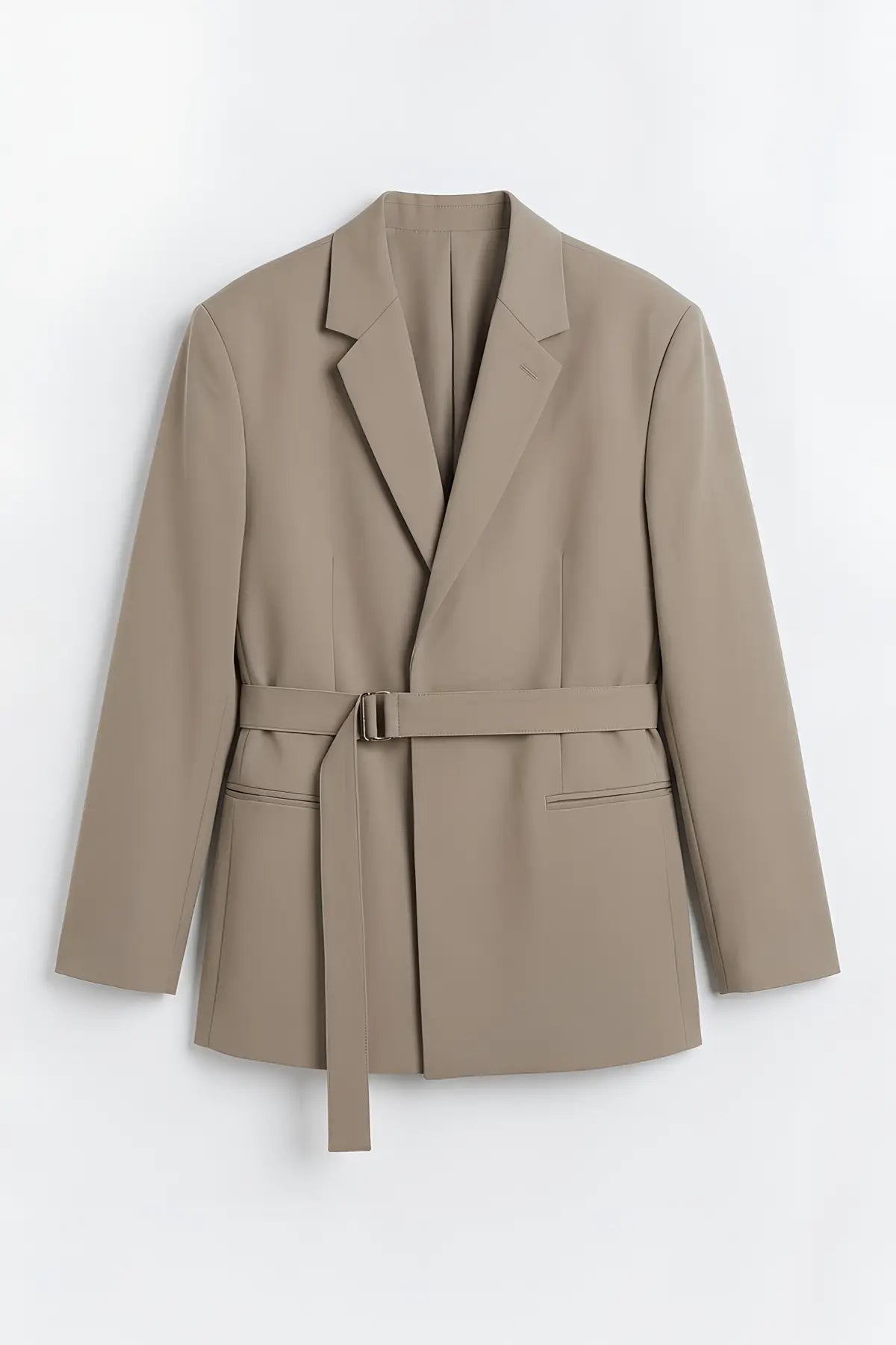 Relax Fit Kuşaklı Blazer Ceket - on gorunum