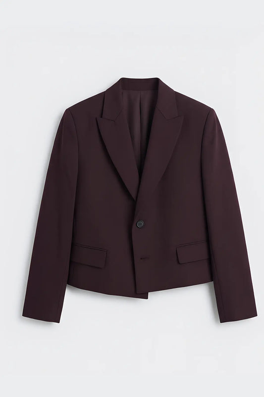 Crop Fit Blazer Ceket - on gorunum
