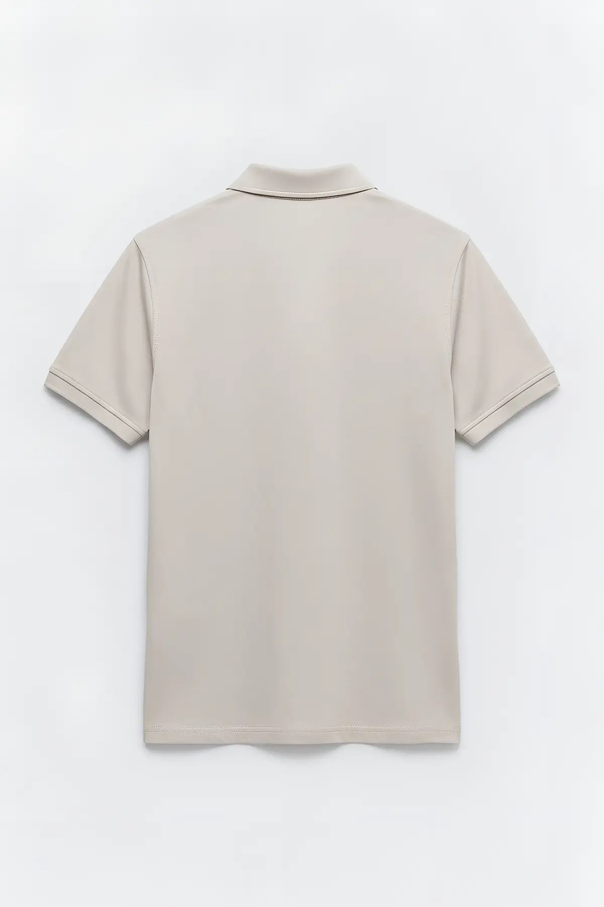 Lyocell Karışımlı Polo Yaka Erkek T-Shirt - arka gorunum