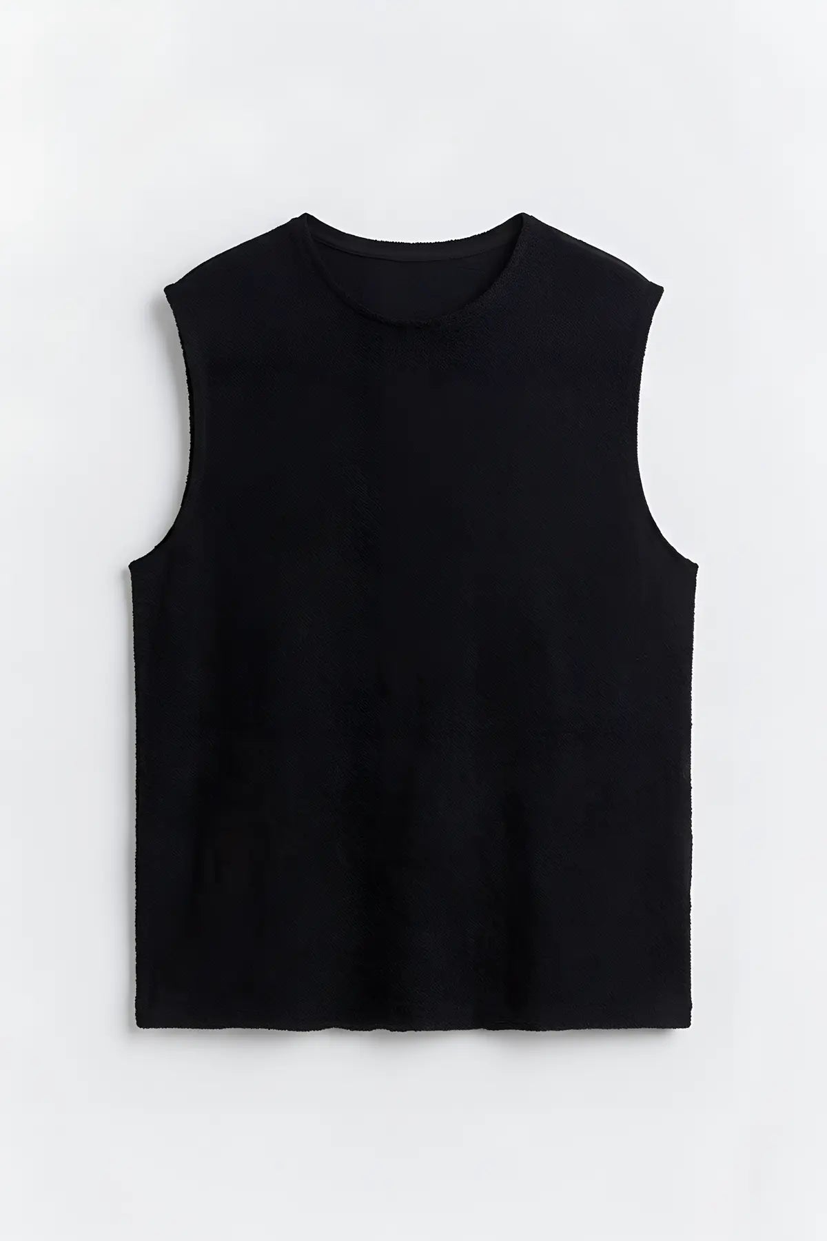 Relax Fit Dokulu Kolsuz T-shirt - on gorunum