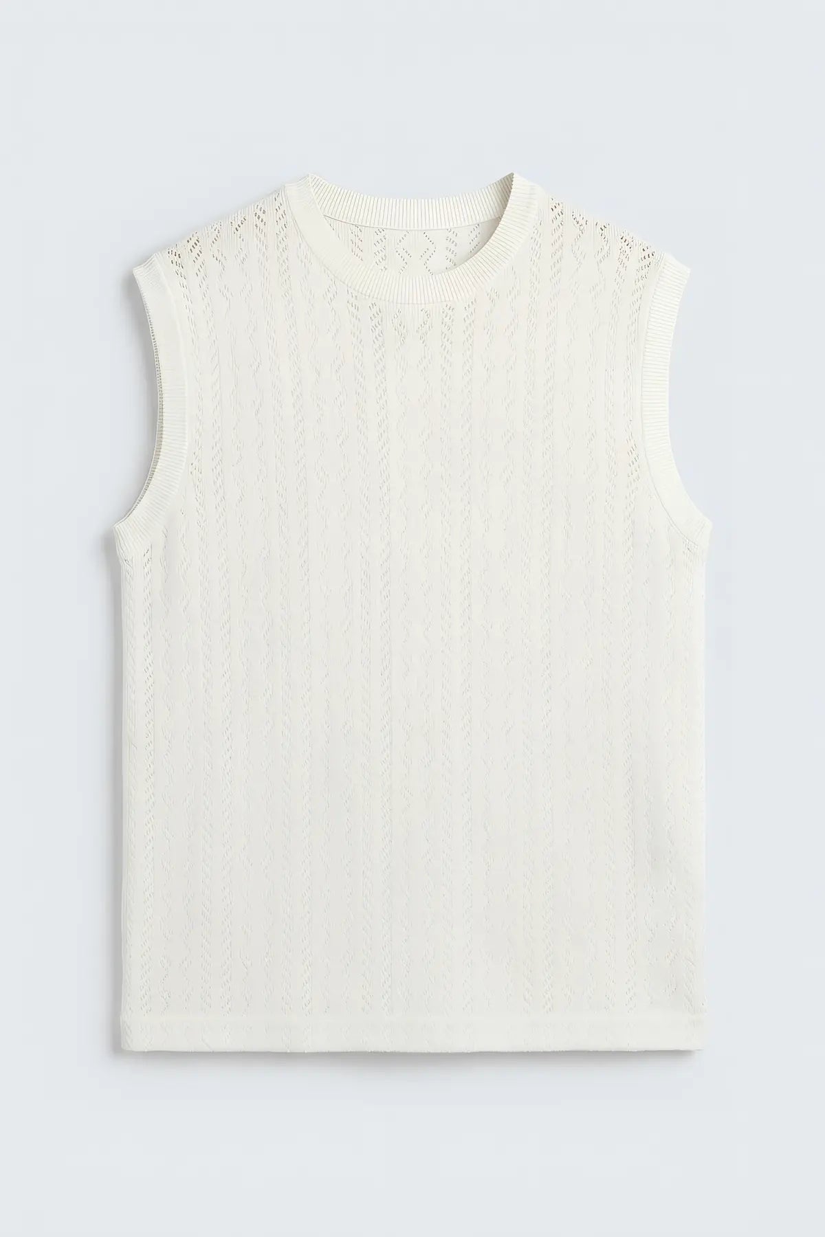 İşlemeli Kolsuz T-Shirt - on gorunum
