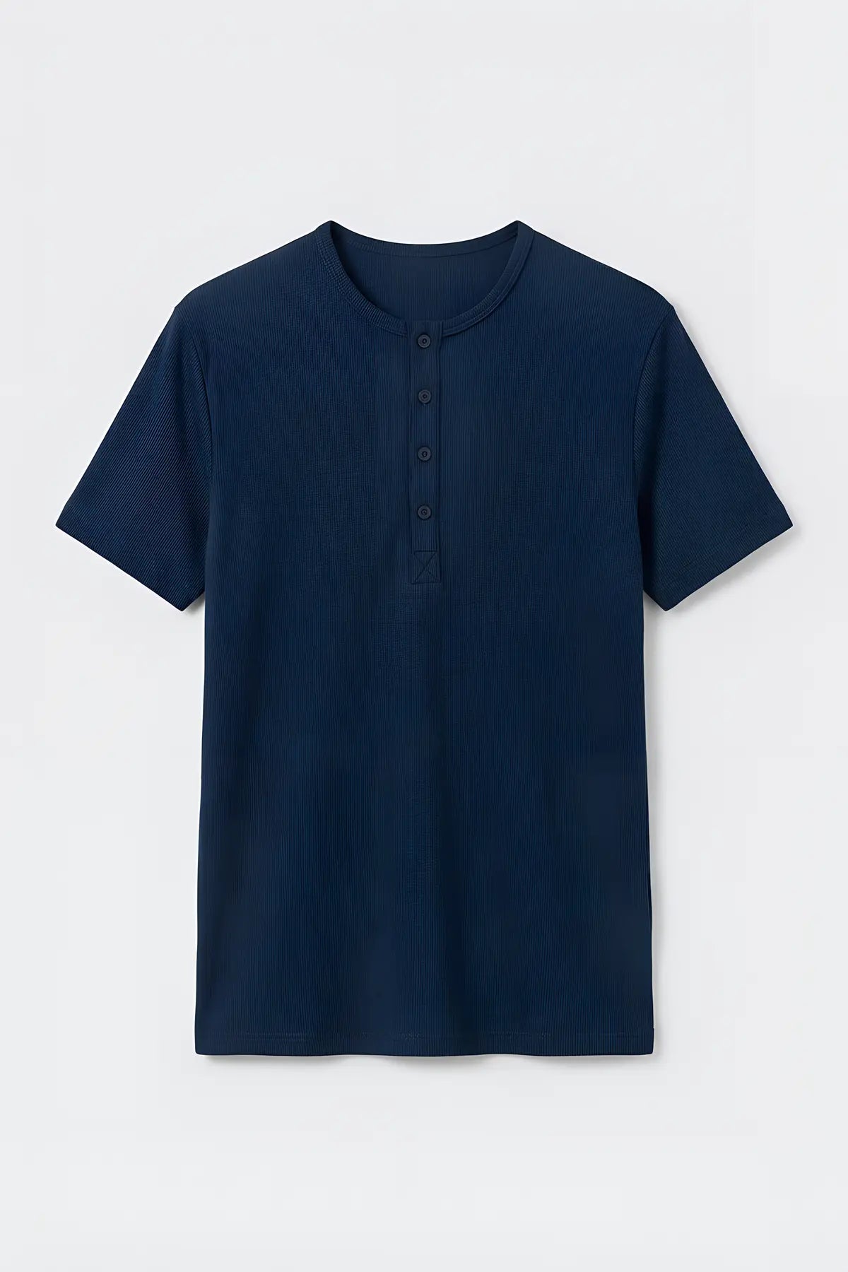 Pamuklu Düğmeli Yaka T-shirt - on gorunum