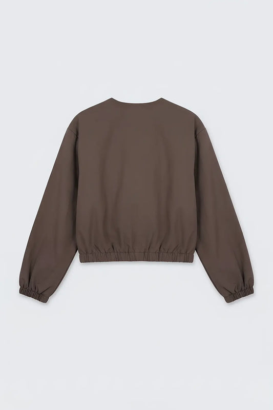 Crop Kadın Bomber Mont - arka gorunum