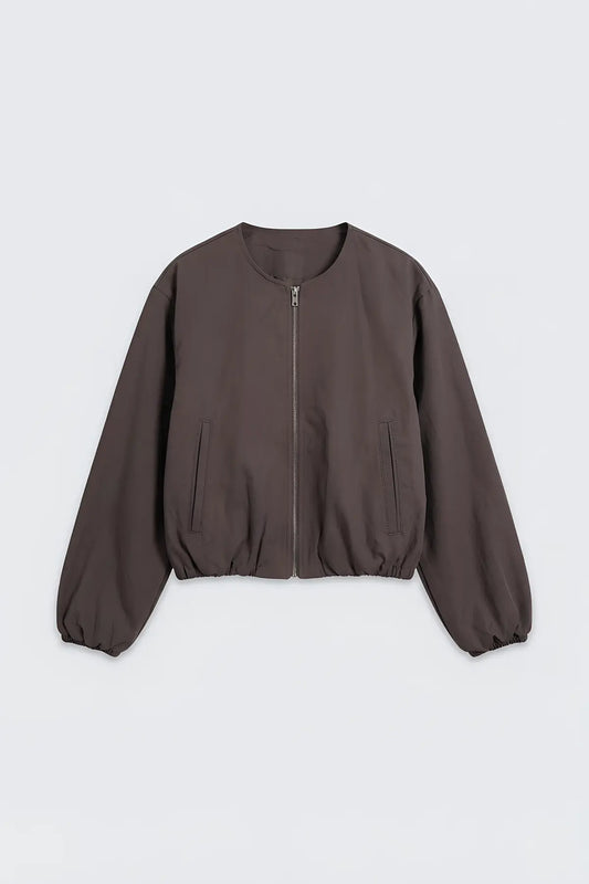 Crop Kadın Bomber Mont - on gorunum