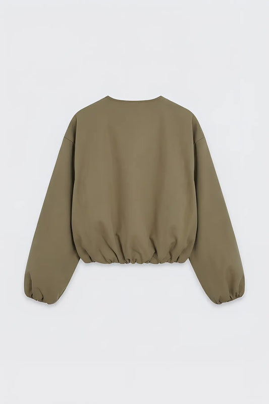 Crop Kadın Bomber Mont - arka gorunum