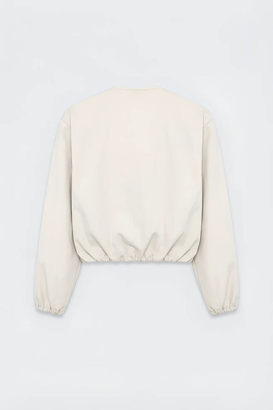 Crop Kadın Bomber Mont - arka gorunum