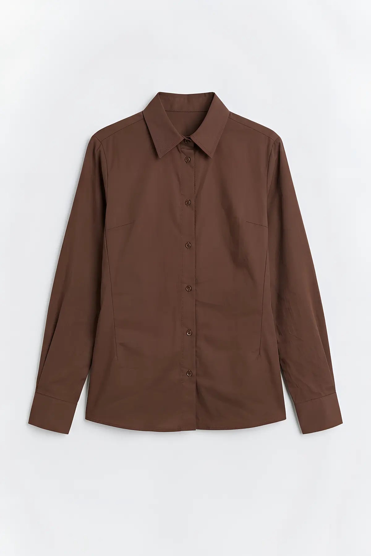 Basic Slim Fit Kadın Gömlek - on gorunum