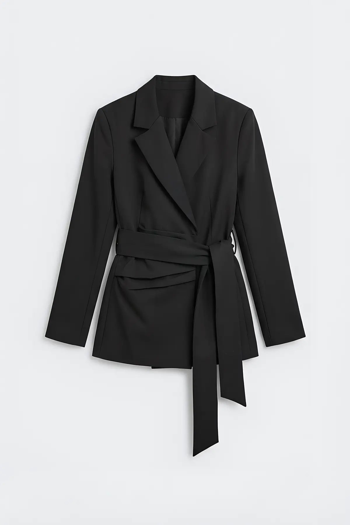 Antioch Vücuda Oturan Kuşaklı Kadın Blazer Ceket - on gorunum