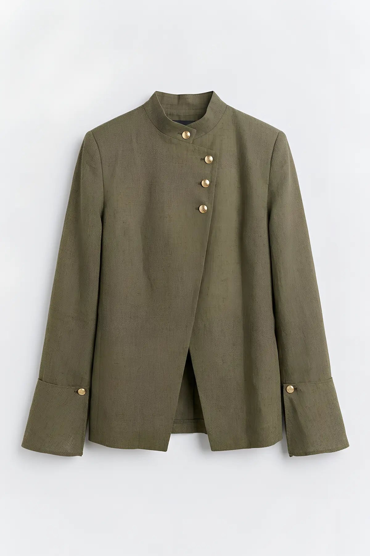 Keten Karışımlı Kadın Blazer Ceket - on gorunum