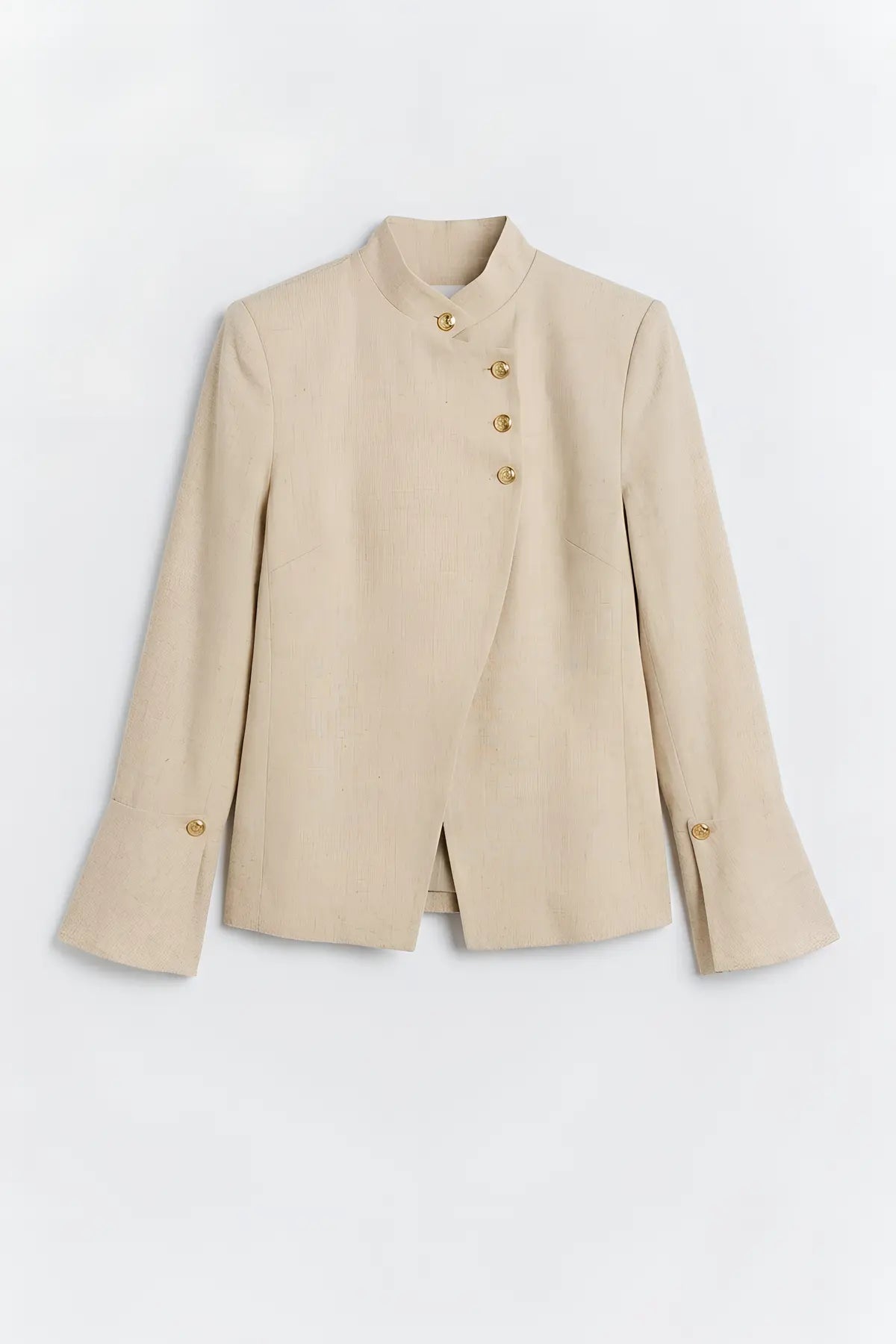 Keten Karışımlı Kadın Blazer Ceket - on gorunum