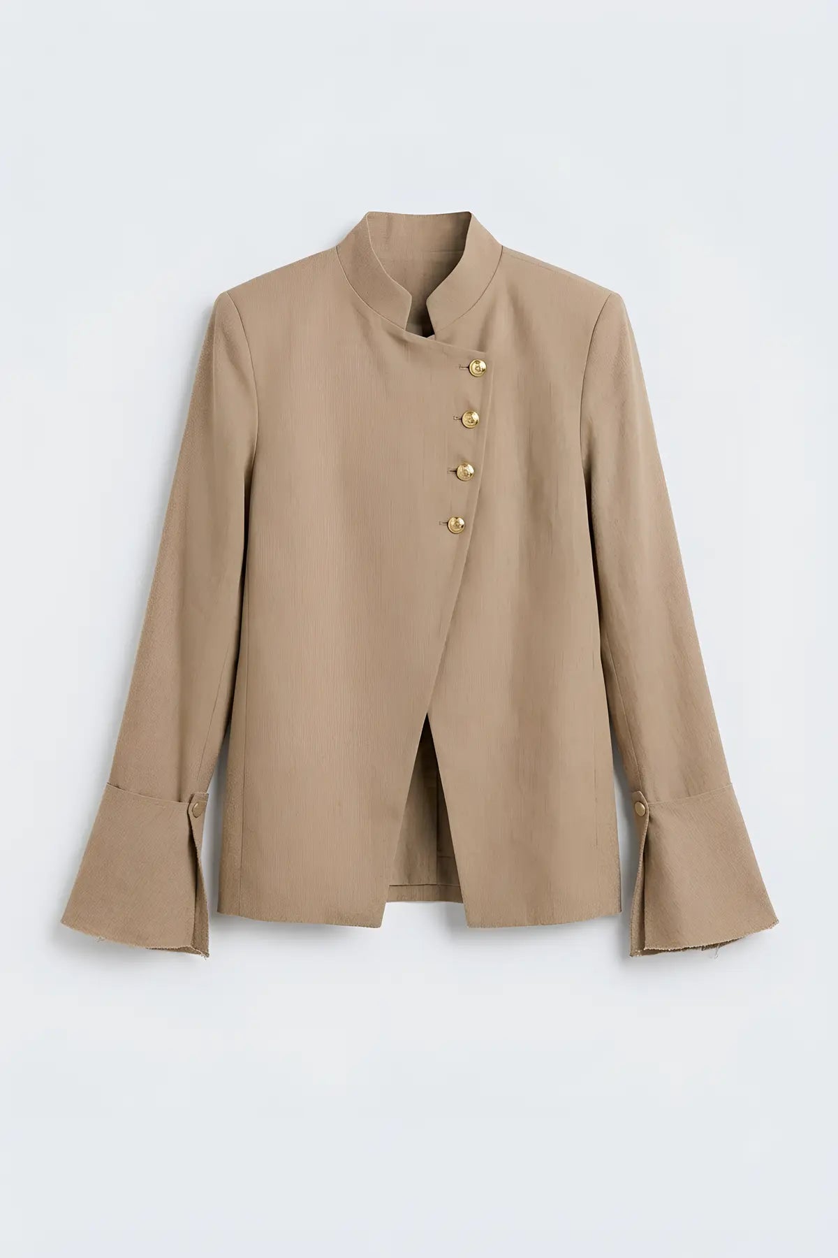 Keten Karışımlı Kadın Blazer Ceket - on gorunum