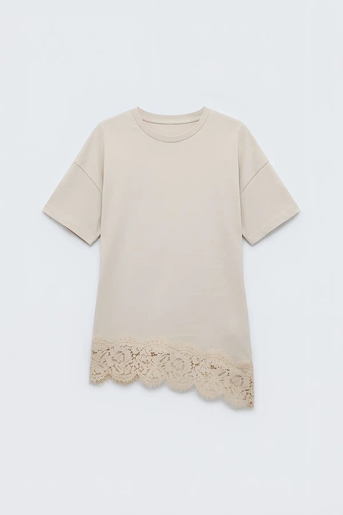Antioch Dantelli Pamuklu Kadın T-Shirt - on gorunum