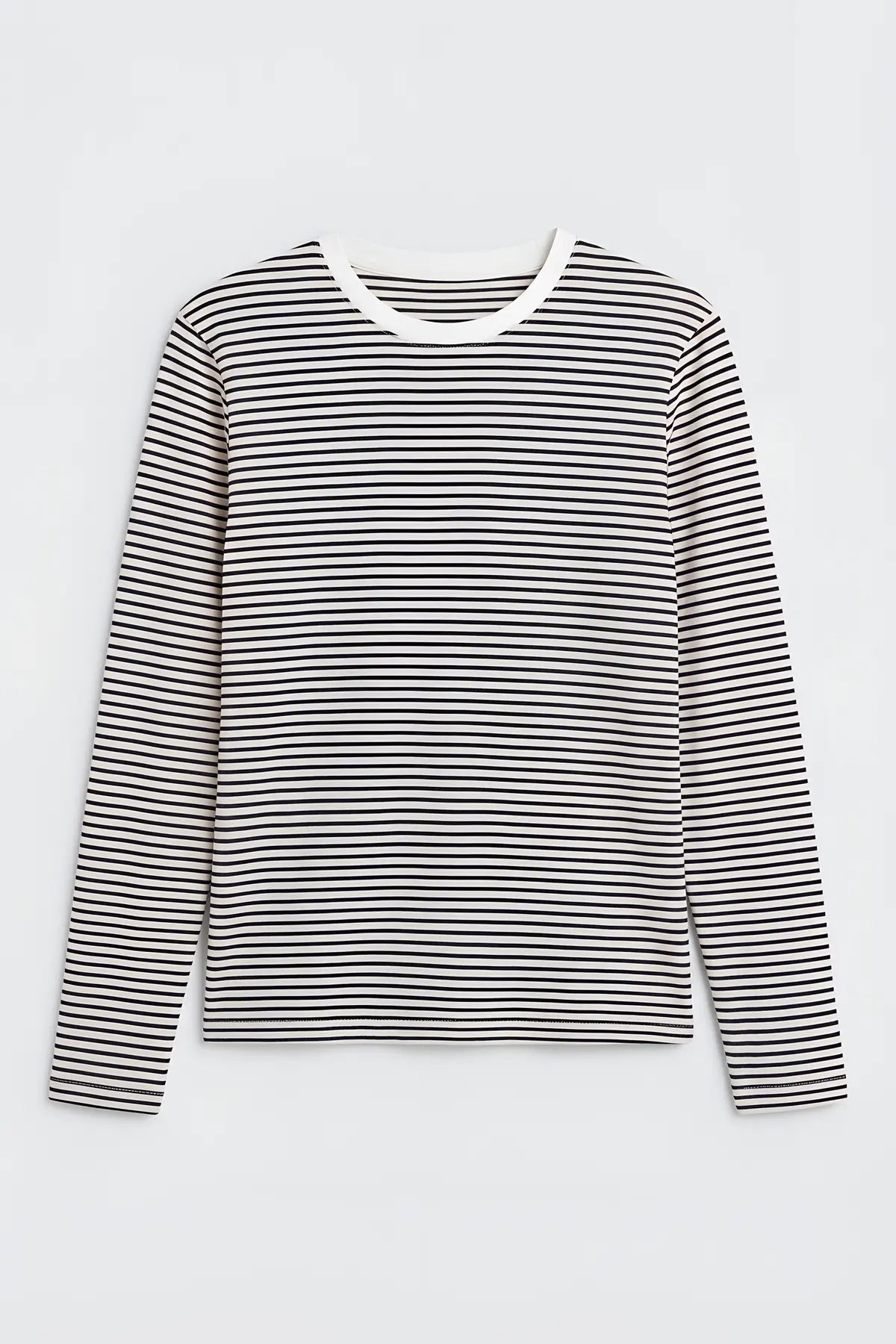 Çizgili Uzun Kollu T-Shirt - on gorunum
