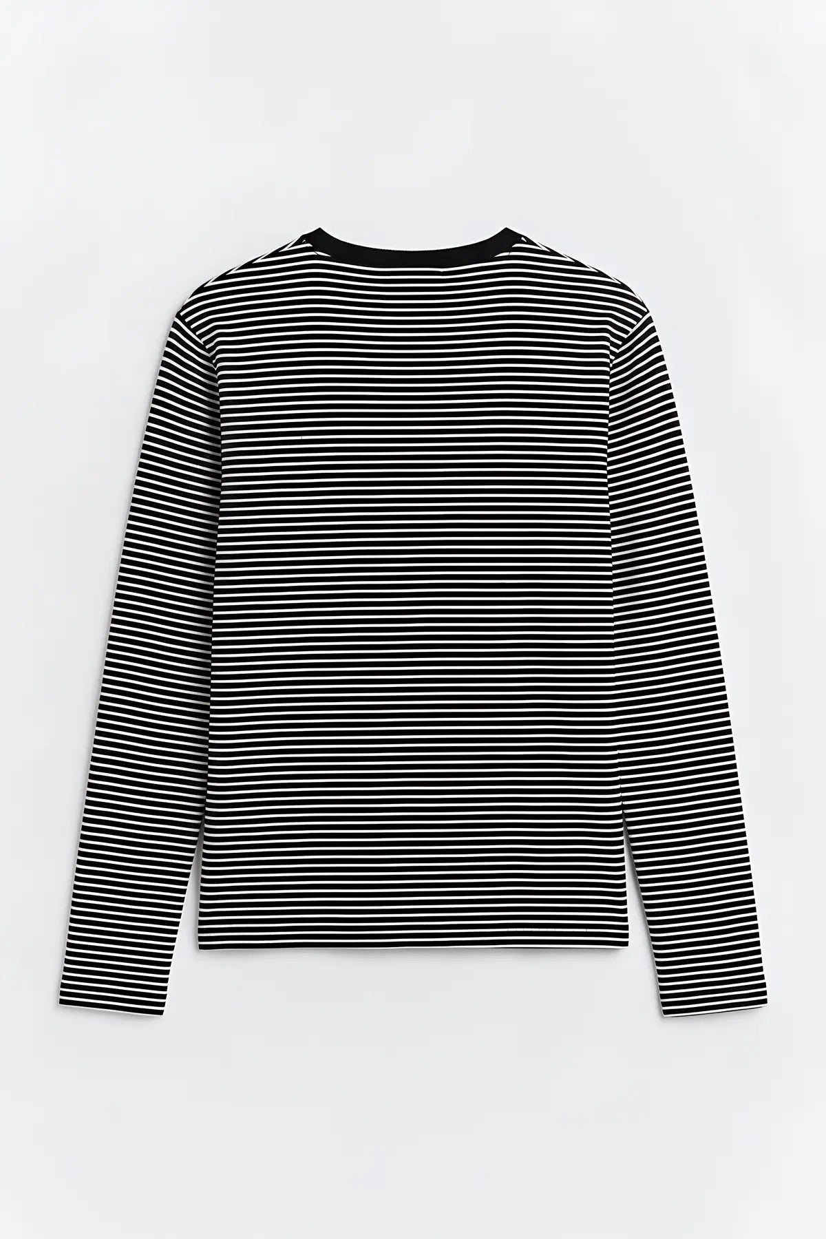 Çizgili Uzun Kollu T-Shirt - arka gorunum