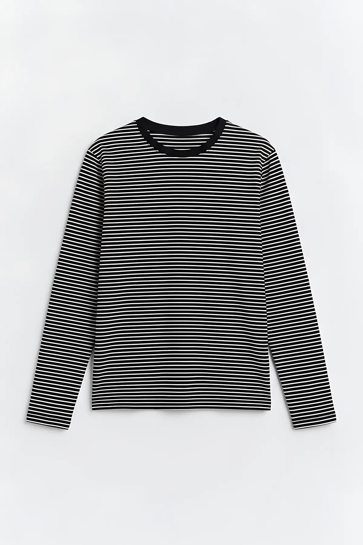 Çizgili Uzun Kollu T-Shirt - on gorunum