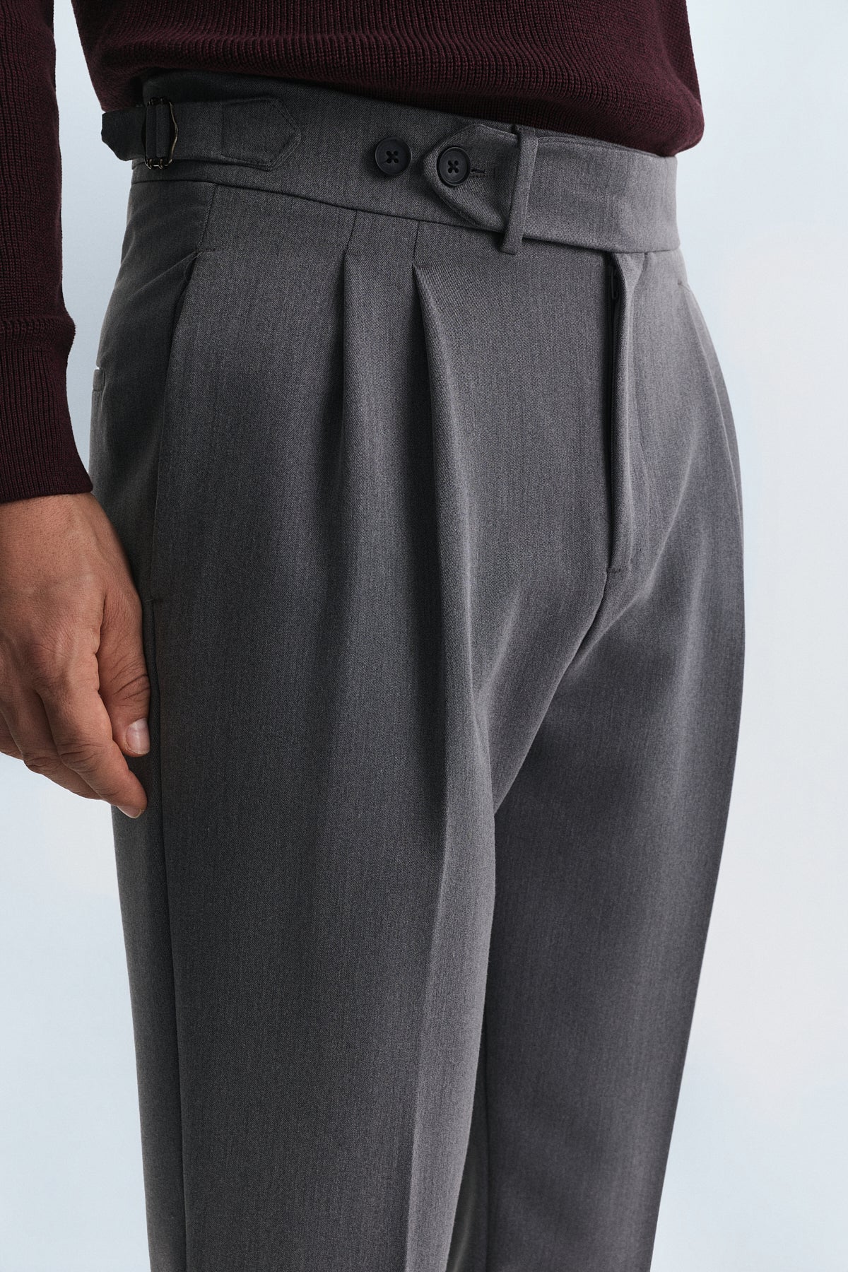 Yüksek Bel Pileli Carrot Fit Erkek Pantolon